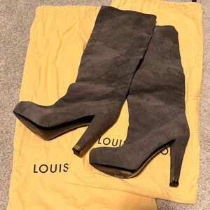 Louis Vuitton Charcoal Heeled Boots